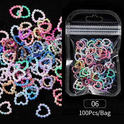 Nail Art Rhinestones Half Round Pearl Bead Μικτό μέγεθος Λευκό μισό στρογγυλό Flatback μαργαριτάρια για DIY διακόσμηση Πέτρες με χάντρες νυχιών