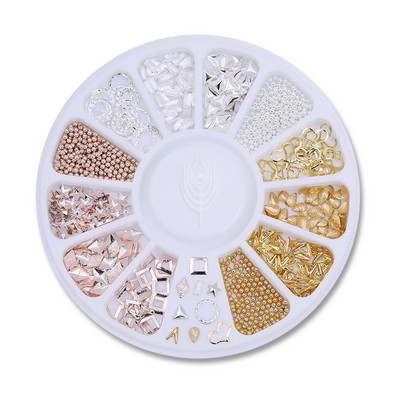 Nail Art Rhinestones Half Round Pearl Bead Μικτό μέγεθος Λευκό μισό στρογγυλό Flatback μαργαριτάρια για DIY διακόσμηση Πέτρες με χάντρες νυχιών