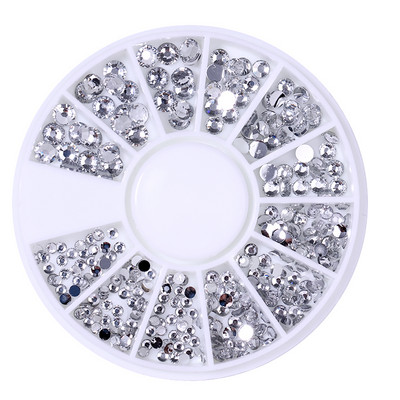 Nail Art Rhinestones Half Round Pearl Bead Μικτό μέγεθος Λευκό μισό στρογγυλό Flatback μαργαριτάρια για DIY διακόσμηση Πέτρες με χάντρες νυχιών