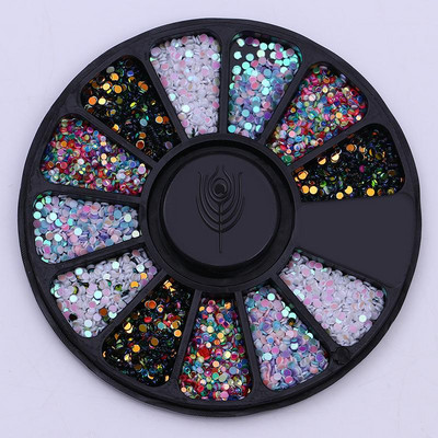 Nail Art Rhinestones Half Round Pearl Bead Μικτό μέγεθος Λευκό μισό στρογγυλό Flatback μαργαριτάρια για DIY διακόσμηση Πέτρες με χάντρες νυχιών