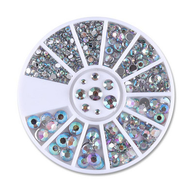 Nail Art Rhinestones Half Round Pearl Bead Μικτό μέγεθος Λευκό μισό στρογγυλό Flatback μαργαριτάρια για DIY διακόσμηση Πέτρες με χάντρες νυχιών