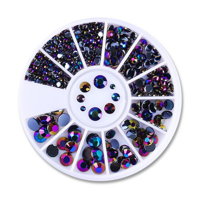 Nail Art Rhinestones Half Round Pearl Bead Μικτό μέγεθος Λευκό μισό στρογγυλό Flatback μαργαριτάρια για DIY διακόσμηση Πέτρες με χάντρες νυχιών