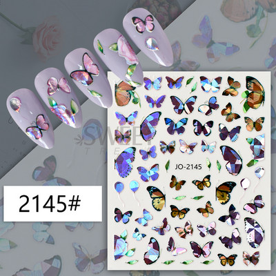 Metalik srebrne crne naljepnice za nokte 3D tamni stil privjesci klizači tinta leptir mjesec srce brava mač folija savjeti za manikuru BESW-CS