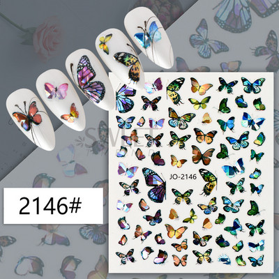 Metalik srebrne crne naljepnice za nokte 3D tamni stil privjesci klizači tinta leptir mjesec srce brava mač folija savjeti za manikuru BESW-CS