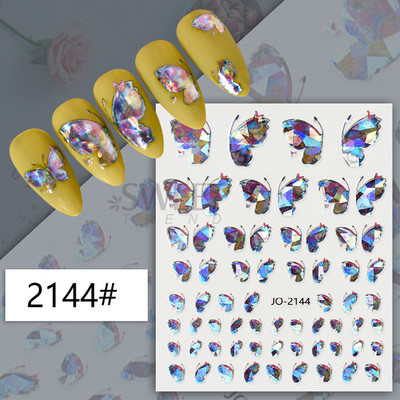 Metalik srebrne crne naljepnice za nokte 3D tamni stil privjesci klizači tinta leptir mjesec srce brava mač folija savjeti za manikuru BESW-CS