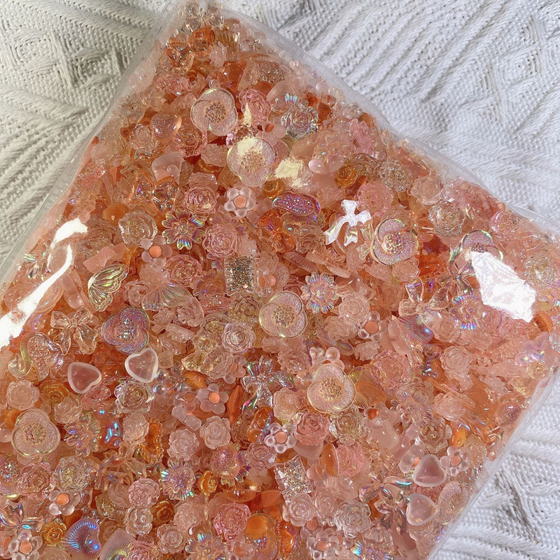 50 buc. Forme amestecate aleatoriu Brelocuri pentru unghii din rășină Bijuterii Funda 3D cu flori pentru decorațiuni pentru unghii Piese Articole pentru manichiură Accesorii Kawaii