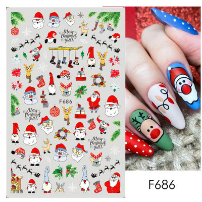3D sniegpārsliņu nagu uzlīmes balti Ziemassvētku dizaini nagu mākslas uzlīmes Ģeometriskās līnijas Jaunais gads ziemas želeja folijas slīdņi Dekorācijas
