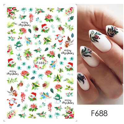 3D sniegpārsliņu nagu uzlīmes balti Ziemassvētku dizaini nagu mākslas uzlīmes Ģeometriskās līnijas Jaunais gads ziemas želeja folijas slīdņi Dekorācijas