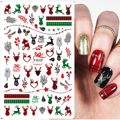 3D sniegpārsliņu nagu uzlīmes balti Ziemassvētku dizaini nagu mākslas uzlīmes Ģeometriskās līnijas Jaunais gads ziemas želeja folijas slīdņi Dekorācijas