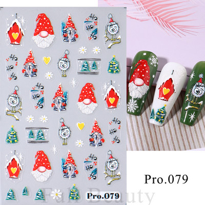 3D sniegpārsliņu nagu uzlīmes balti Ziemassvētku dizaini nagu mākslas uzlīmes Ģeometriskās līnijas Jaunais gads ziemas želeja folijas slīdņi Dekorācijas