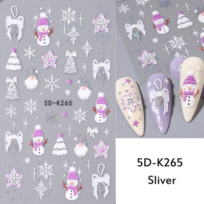 3D sniegpārsliņu nagu uzlīmes balti Ziemassvētku dizaini nagu mākslas uzlīmes Ģeometriskās līnijas Jaunais gads ziemas želeja folijas slīdņi Dekorācijas