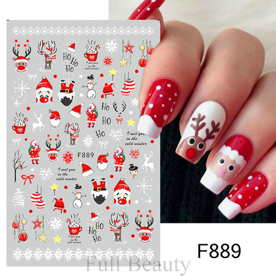 3D sniegpārsliņu nagu uzlīmes balti Ziemassvētku dizaini nagu mākslas uzlīmes Ģeometriskās līnijas Jaunais gads ziemas želeja folijas slīdņi Dekorācijas
