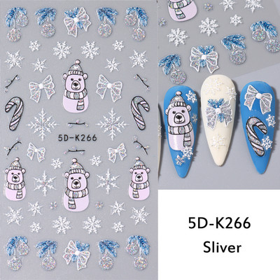 3D sniegpārsliņu nagu uzlīmes balti Ziemassvētku dizaini nagu mākslas uzlīmes Ģeometriskās līnijas Jaunais gads ziemas želeja folijas slīdņi Dekorācijas