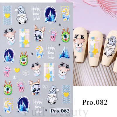 3D sniegpārsliņu nagu uzlīmes balti Ziemassvētku dizaini nagu mākslas uzlīmes Ģeometriskās līnijas Jaunais gads ziemas želeja folijas slīdņi Dekorācijas