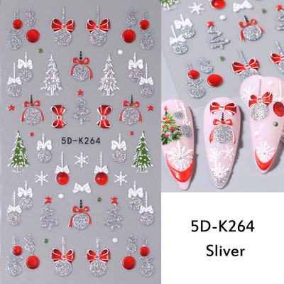 3D sniegpārsliņu nagu uzlīmes balti Ziemassvētku dizaini nagu mākslas uzlīmes Ģeometriskās līnijas Jaunais gads ziemas želeja folijas slīdņi Dekorācijas