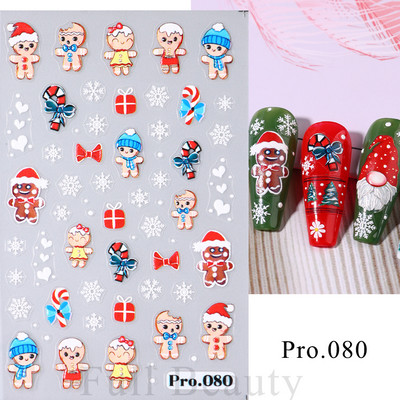 3D sniegpārsliņu nagu uzlīmes balti Ziemassvētku dizaini nagu mākslas uzlīmes Ģeometriskās līnijas Jaunais gads ziemas želeja folijas slīdņi Dekorācijas