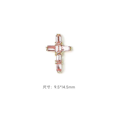 10 komada Luksuzni srebrni križ Nail Art privjesci za nakit Retro legirani kamenčići Svjetlucavi 3D Nail Art DIY Punk dodaci za manikuru