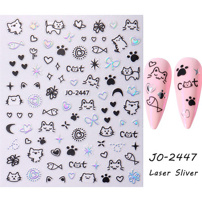 Desen animat 3D drăguț pisică unghii autocolante pentru copii Kawaii cățeluș câine graffiti animale serie noua nail art tatuaj design manichiură decal