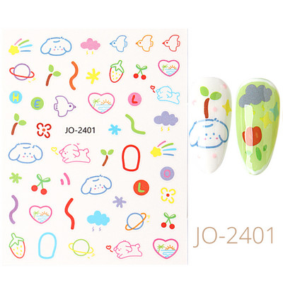 Desen animat 3D drăguț pisică unghii autocolante pentru copii Kawaii cățeluș câine graffiti animale serie noua nail art tatuaj design manichiură decal