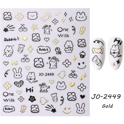 Desen animat 3D drăguț pisică unghii autocolante pentru copii Kawaii cățeluș câine graffiti animale serie noua nail art tatuaj design manichiură decal