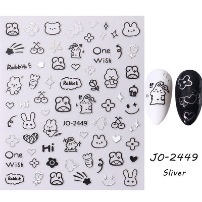 Desen animat 3D drăguț pisică unghii autocolante pentru copii Kawaii cățeluș câine graffiti animale serie noua nail art tatuaj design manichiură decal