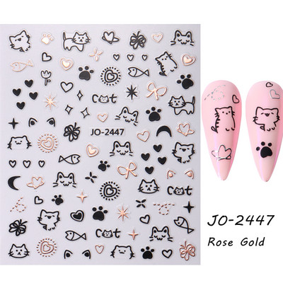 Desen animat 3D drăguț pisică unghii autocolante pentru copii Kawaii cățeluș câine graffiti animale serie noua nail art tatuaj design manichiură decal