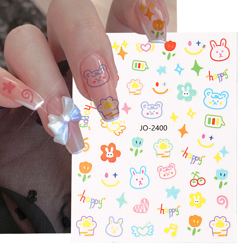 Desen animat 3D drăguț pisică unghii autocolante pentru copii Kawaii cățeluș câine graffiti animale serie noua nail art tatuaj design manichiură decal