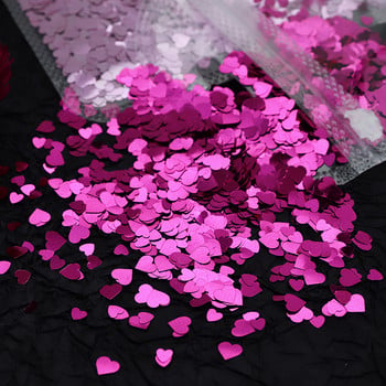 Mix Size Love Heart Glitter Sequins Nail Charms Σχέδιο Κόκκινες Μαύρες Καρδιές σε Σχήμα Flakes Νύχια Art Αξεσουάρ Βαλεντίνου Στολίδια