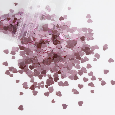 Dimensiune amestecă Love Heart Glitter Paiete Brelocuri pentru unghii Design Roșu Negru Fulgi în formă de inimioare Accesorii pentru unghii Ornamente de Valentines