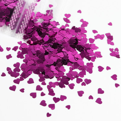 Dimensiune amestecă Love Heart Glitter Paiete Brelocuri pentru unghii Design Roșu Negru Fulgi în formă de inimioare Accesorii pentru unghii Ornamente de Valentines