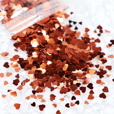 Dimensiune amestecă Love Heart Glitter Paiete Brelocuri pentru unghii Design Roșu Negru Fulgi în formă de inimioare Accesorii pentru unghii Ornamente de Valentines