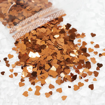 Dimensiune amestecă Love Heart Glitter Paiete Brelocuri pentru unghii Design Roșu Negru Fulgi în formă de inimioare Accesorii pentru unghii Ornamente de Valentines