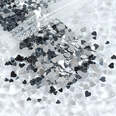 Dimensiune amestecă Love Heart Glitter Paiete Brelocuri pentru unghii Design Roșu Negru Fulgi în formă de inimioare Accesorii pentru unghii Ornamente de Valentines