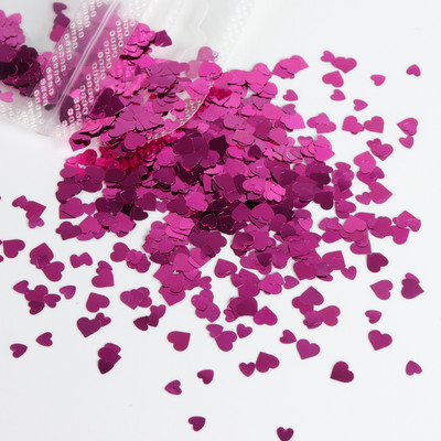 Dimensiune amestecă Love Heart Glitter Paiete Brelocuri pentru unghii Design Roșu Negru Fulgi în formă de inimioare Accesorii pentru unghii Ornamente de Valentines