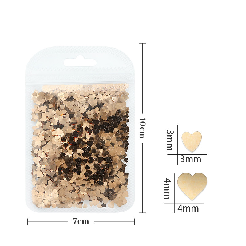 Dimensiune amestecă Love Heart Glitter Paiete Brelocuri pentru unghii Design Roșu Negru Fulgi în formă de inimioare Accesorii pentru unghii Ornamente de Valentines