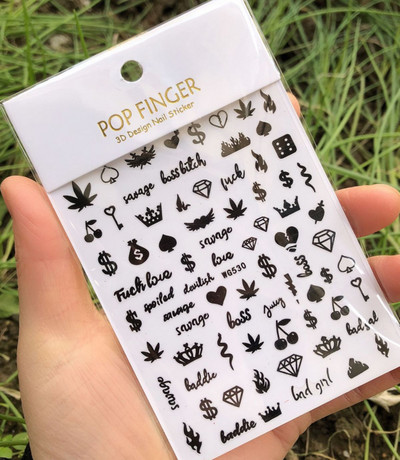 1 buc. autocolante pentru unghii cu alfabet englezesc nou, multicolor, reflectorizant cu laser, glisor pentru unghii, text rece, kit pentru unghii