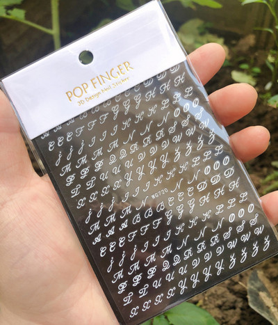 1 buc. autocolante pentru unghii cu alfabet englezesc nou, multicolor, reflectorizant cu laser, glisor pentru unghii, text rece, kit pentru unghii