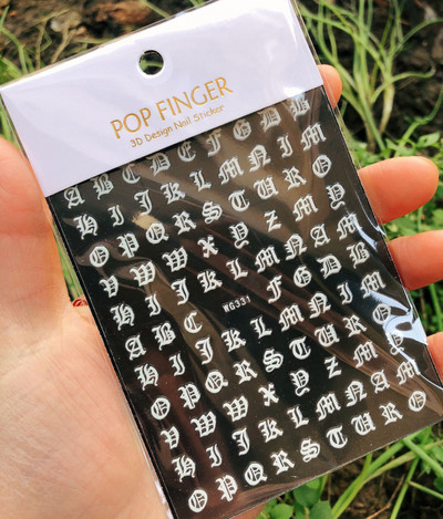 1 buc. autocolante pentru unghii cu alfabet englezesc nou, multicolor, reflectorizant cu laser, glisor pentru unghii, text rece, kit pentru unghii