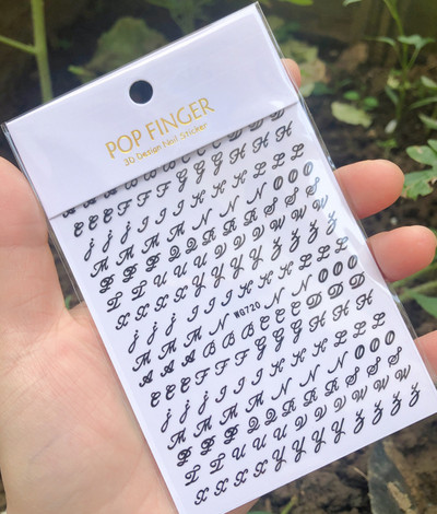1 buc. autocolante pentru unghii cu alfabet englezesc nou, multicolor, reflectorizant cu laser, glisor pentru unghii, text rece, kit pentru unghii