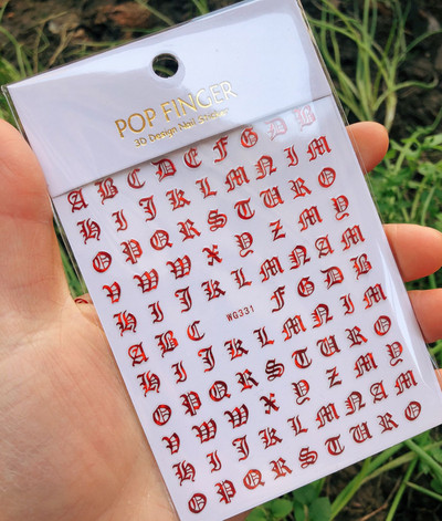 1 buc. autocolante pentru unghii cu alfabet englezesc nou, multicolor, reflectorizant cu laser, glisor pentru unghii, text rece, kit pentru unghii