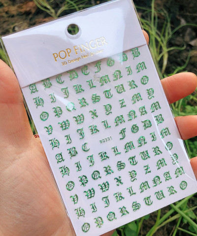 1 buc. autocolante pentru unghii cu alfabet englezesc nou, multicolor, reflectorizant cu laser, glisor pentru unghii, text rece, kit pentru unghii