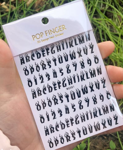 1 buc. autocolante pentru unghii cu alfabet englezesc nou, multicolor, reflectorizant cu laser, glisor pentru unghii, text rece, kit pentru unghii