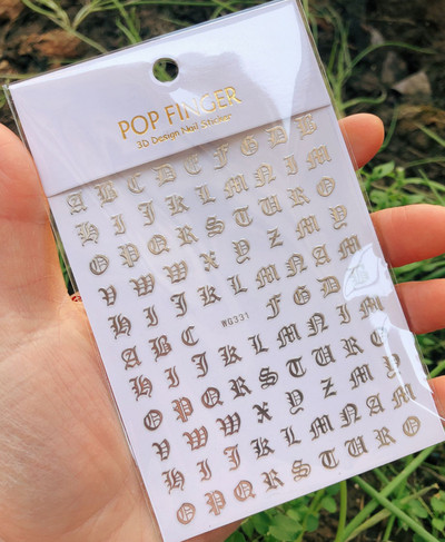 1 buc. autocolante pentru unghii cu alfabet englezesc nou, multicolor, reflectorizant cu laser, glisor pentru unghii, text rece, kit pentru unghii