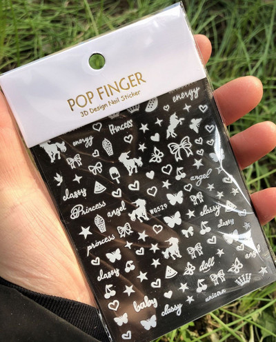 1 buc. autocolante pentru unghii cu alfabet englezesc nou, multicolor, reflectorizant cu laser, glisor pentru unghii, text rece, kit pentru unghii