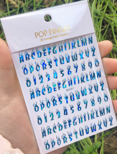 1 buc. autocolante pentru unghii cu alfabet englezesc nou, multicolor, reflectorizant cu laser, glisor pentru unghii, text rece, kit pentru unghii