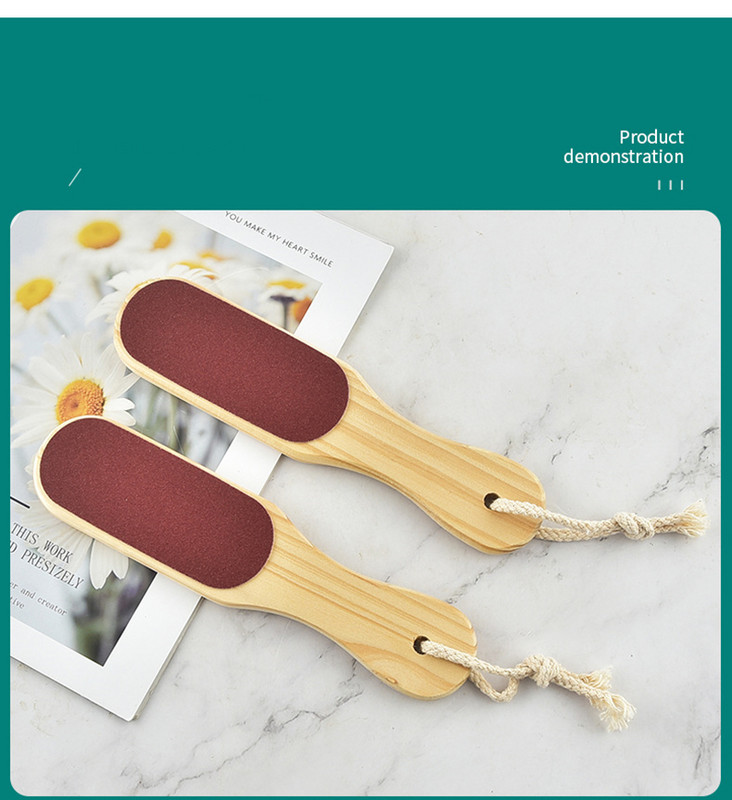 Divpusēja pēdu vīle Callus Dead Skin Remover Pumeka akmens koka roktura pēdu rasp skruberis pedikīra rīve