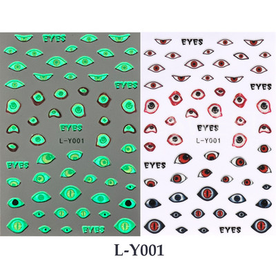 3D melna cilvēka silueti nagu uzlīme Gaišs, ziedošs dizains spoks dēmons kaķis eņģelis tauriņš DIY slīdnis nagu folijas dekorēšana