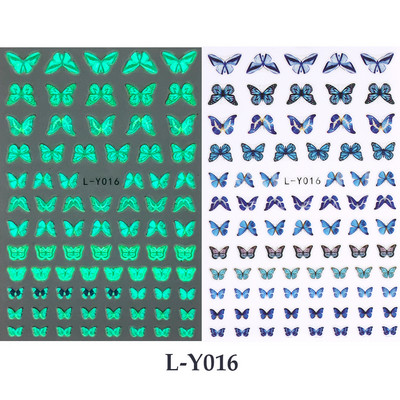 3D melna cilvēka silueti nagu uzlīme Gaišs, ziedošs dizains spoks dēmons kaķis eņģelis tauriņš DIY slīdnis nagu folijas dekorēšana
