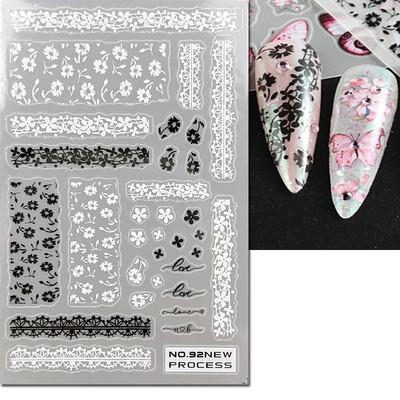 3D nagu mākslas uzlīmes Jauni īpaši plānas šampanieša krāsas ziedi zaļas lapas lipīgās slīdnes Nagu uzlīmes dekorācijas manikīram