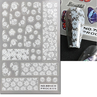 3D nagu mākslas uzlīmes Jauni īpaši plānas šampanieša krāsas ziedi zaļas lapas lipīgās slīdnes Nagu uzlīmes dekorācijas manikīram